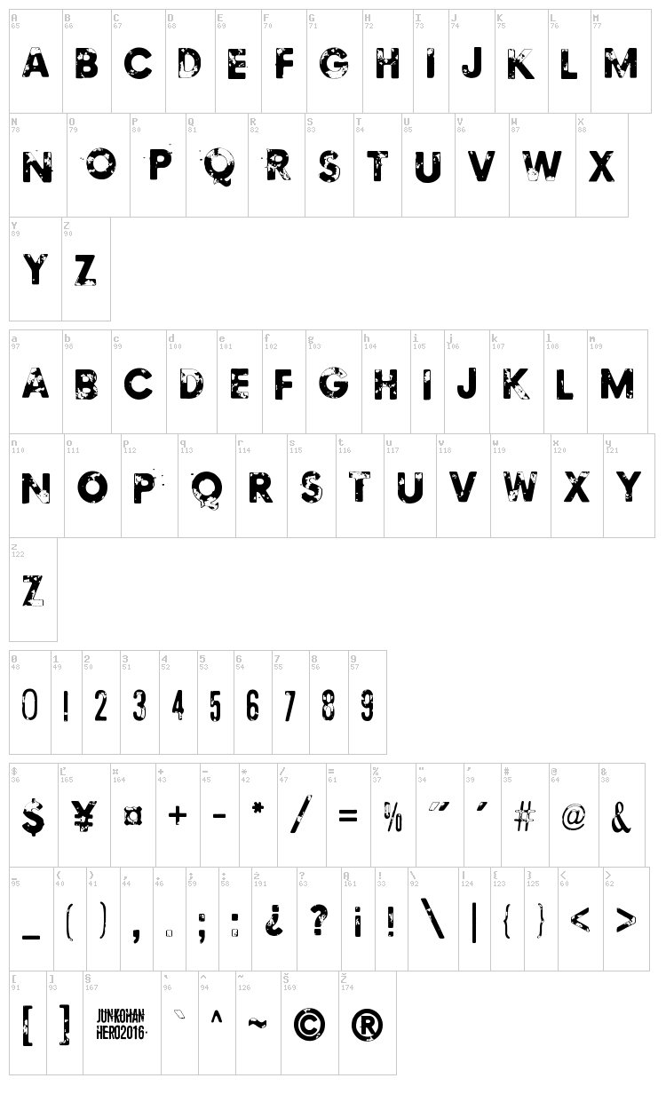 Blinded by desire font map